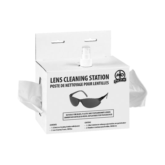 Station de nettoyage de lentilles jetable Wasip - (1) nettoyant pour lentilles de 250 ml et 2 boîtes de 300 mouchoirs