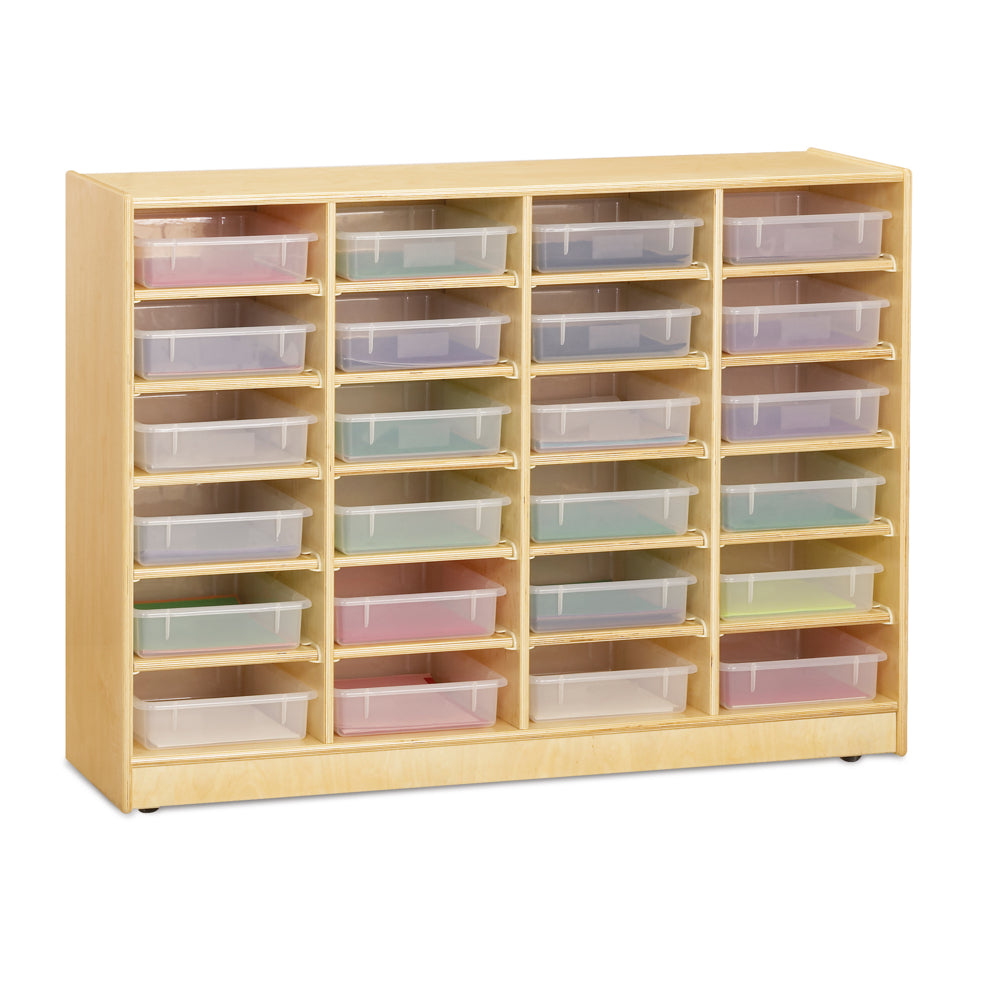 Rangement mobile Jonti-Craft pour 24 bacs à papier transparents