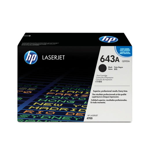 Cartouche de toner noir HP 643A LaserJet d'origine (Q5950A)