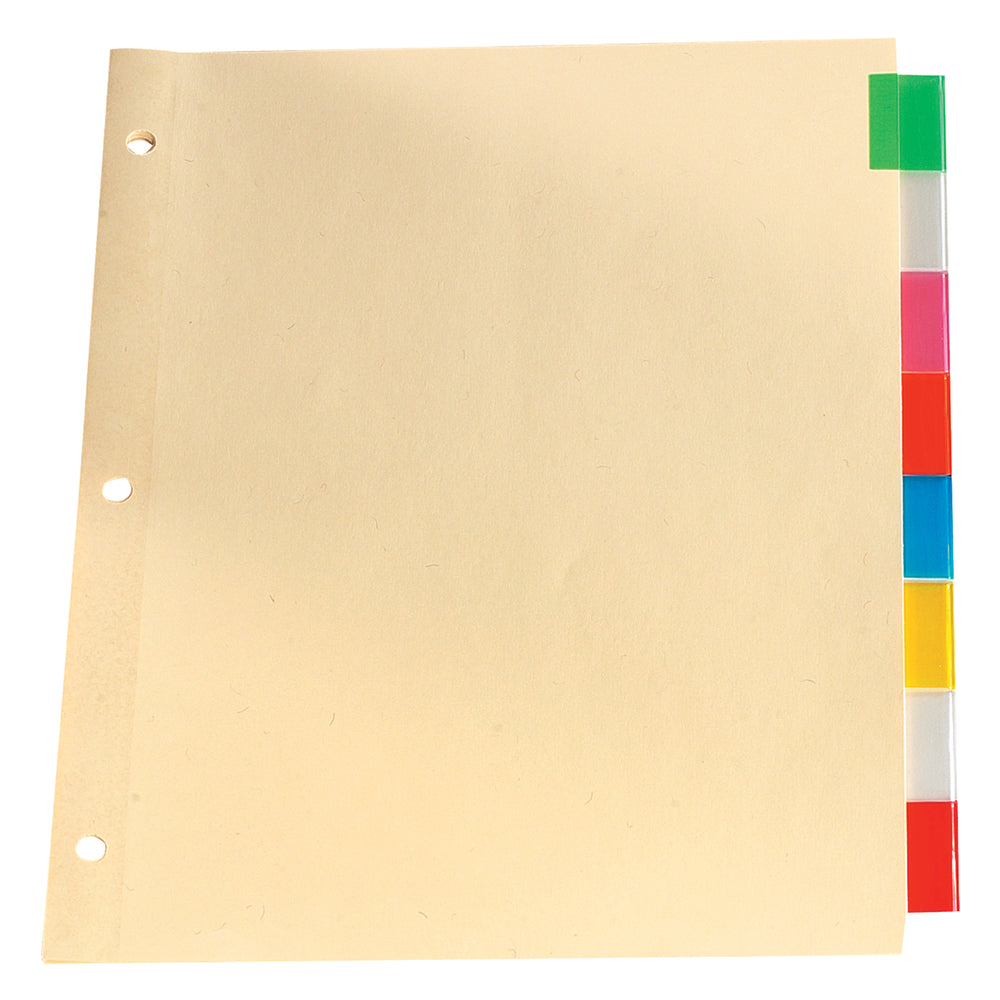 Intercalaires à onglets insérables Oxford Premium - 8 onglets - Format lettre - Couleurs assorties