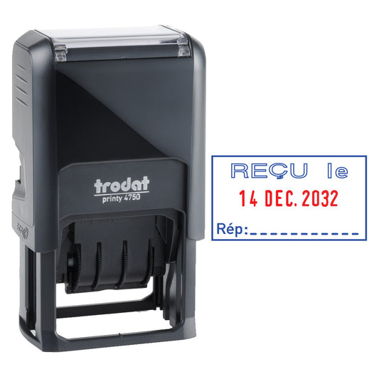 Trodat 4750 Self-Inking Text Dater - "Recu le"