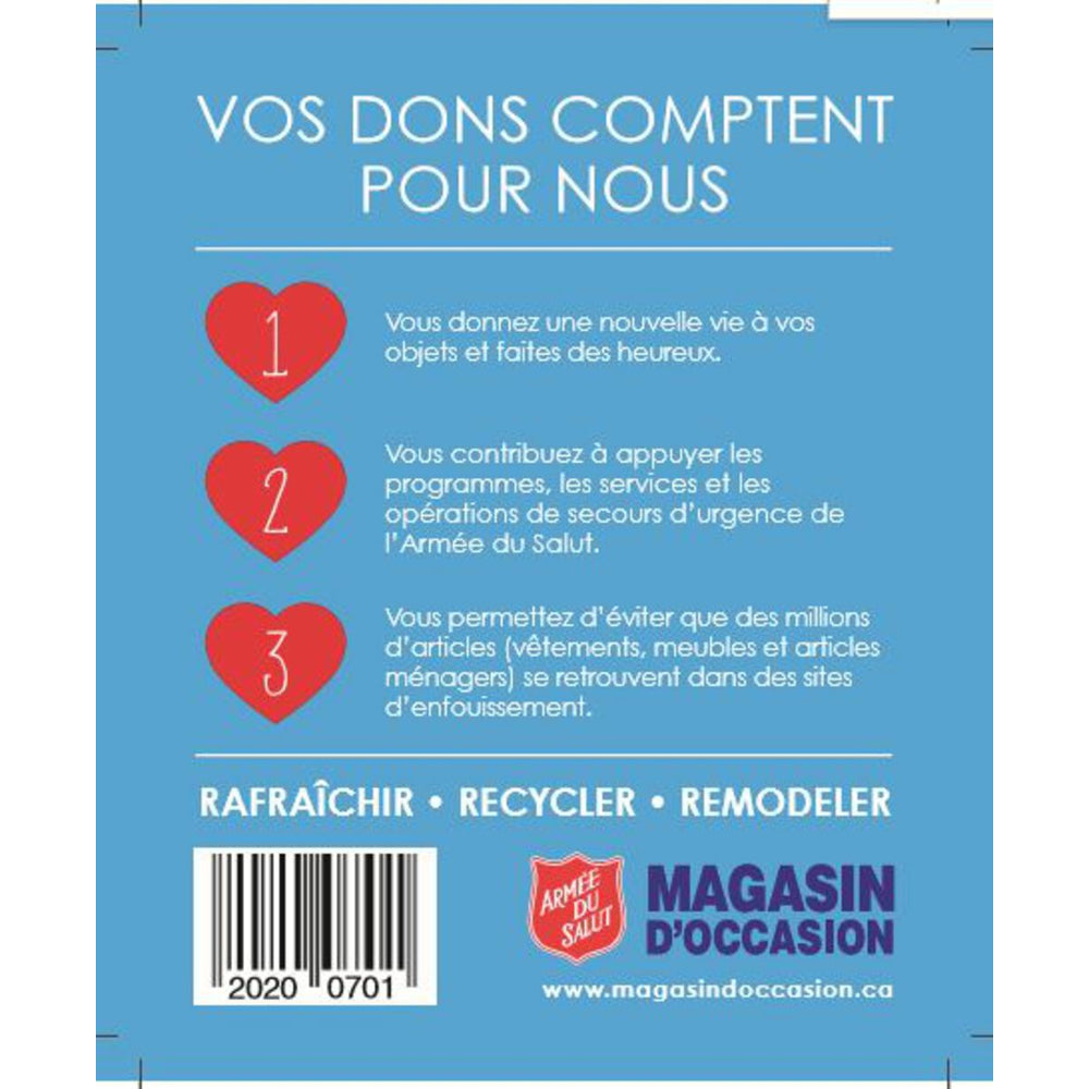 Donation coupons French, 250/pack