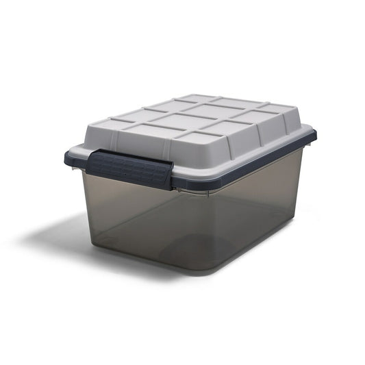 TRU RED 16.8 L Water and Dust Resistant Storage Tote with Locking Lid