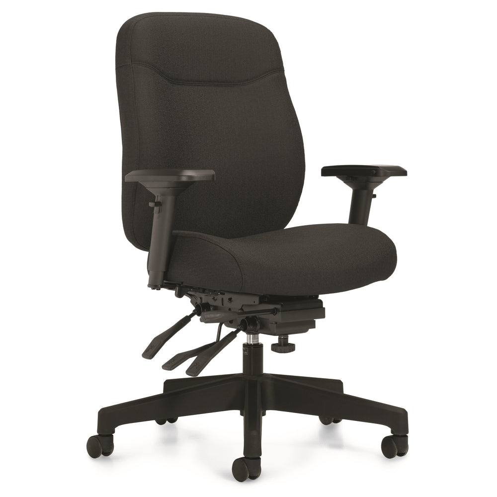 Chaise haute 350 pour les bureaux à faire des heures supplémentaires - Tissu Terrace Echo - Noir