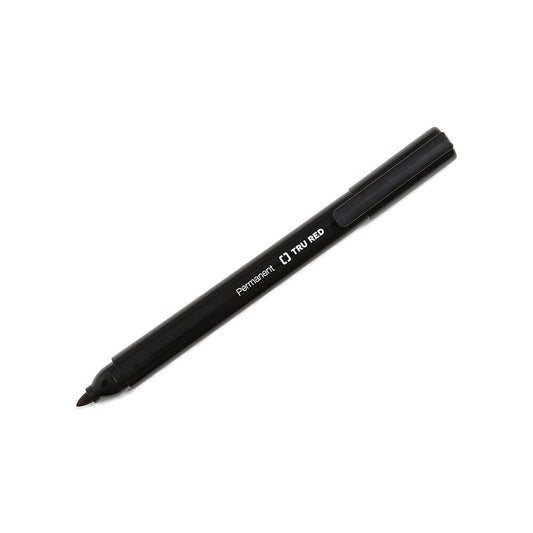 TRU RED Permanent Markers - Fine Tip - Black - 12 Pack