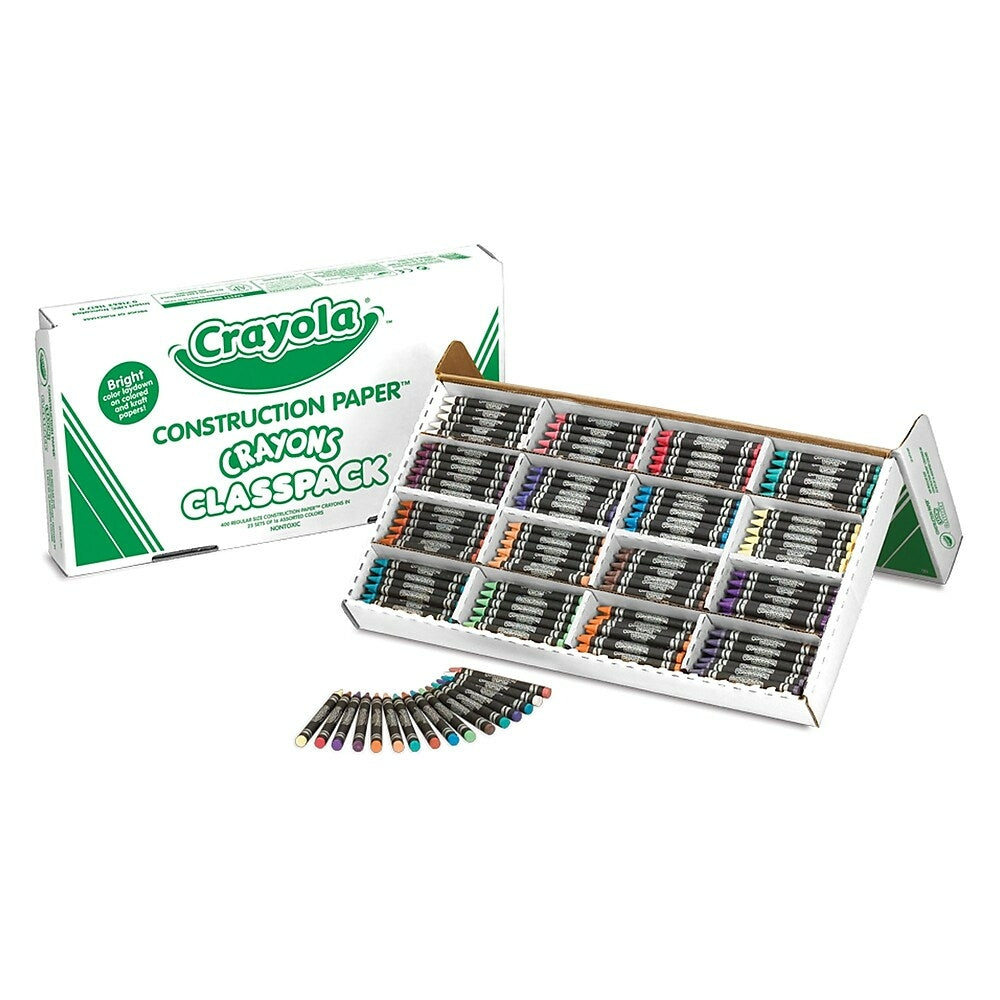 Crayola Construction Paper Crayons Classpack - Assorted - 400 Pack