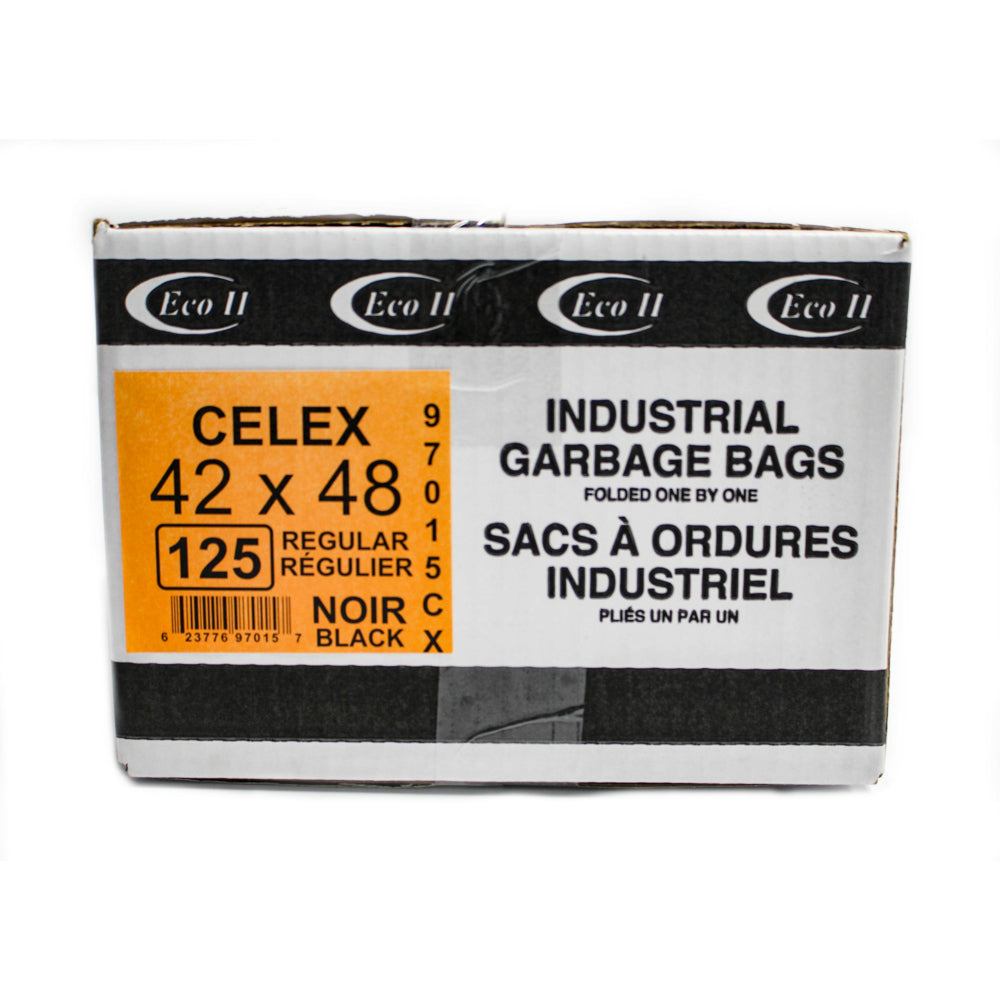 Eco II Garbage Bags - 42" x 48" - Regular - Black - 125 Pack