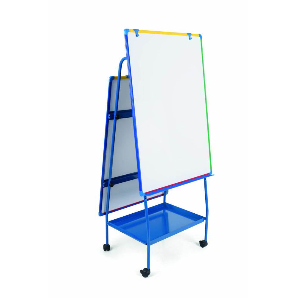 Chevalet mobile effaçable à sec MasterVision Schoolmate Creation Station - 29,5" x 42" - Cadre en aluminium coloré