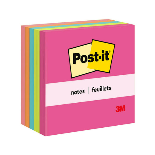 Notes Post-it - 3" x 3" - Collection Poptimistic - 500 feuilles - Paquet de 5