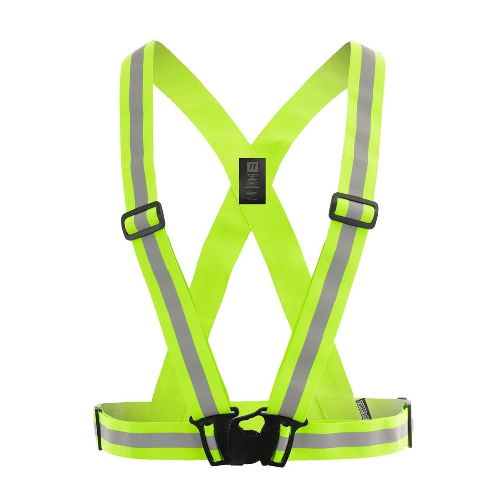 Forcefield Hi Vis Traffic Safety Sash - Lime with Silver Tape