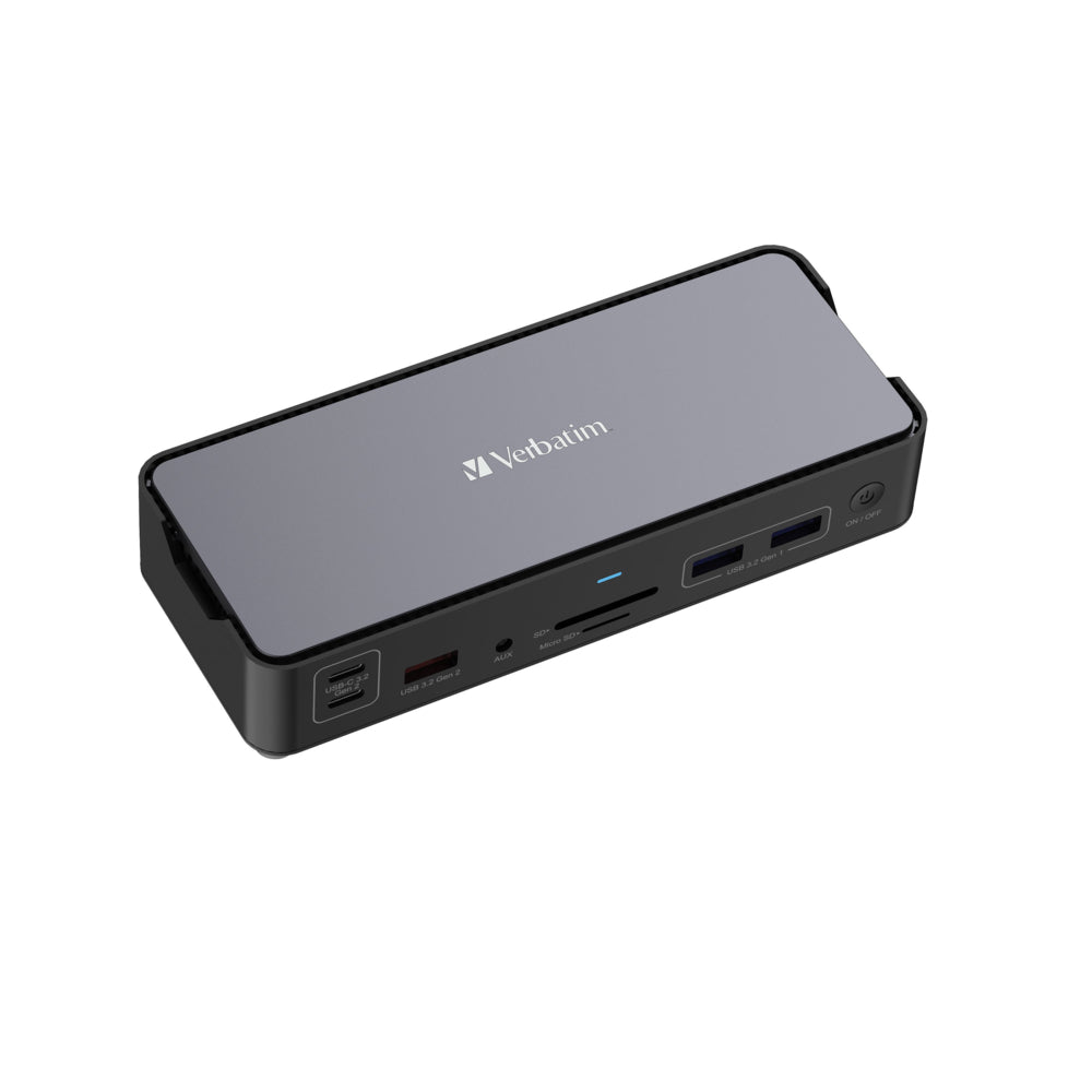 Station d'accueil Verbatim USB-C Pro 15-1 - 6,61" L x 2,70" l x 1,30" H - Gris