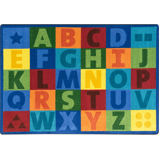Joy Carpets Colorful Learning Area Rug - 5'4" x 7'8" - Multicolour