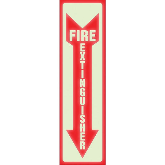 Panneau d'extinction d'incendie phosphorescent - 4 po L x 13 po H