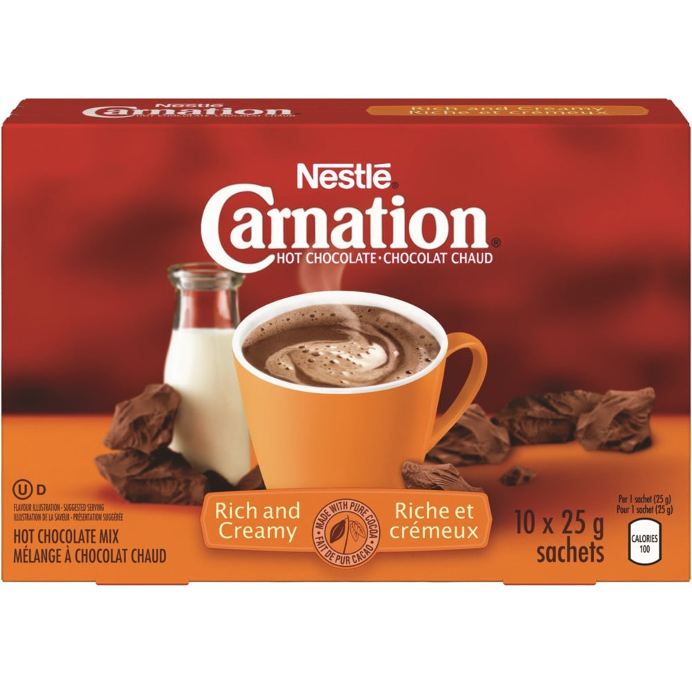 Chocolat chaud Nestlé Carnation - 25 g - Paquet de 10