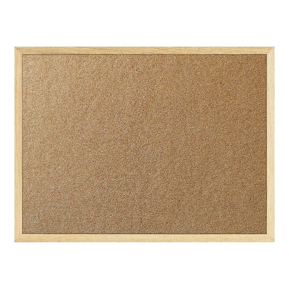 Staples Bulletin Board - Unvarnished Oak Frame - 48"W x 36"H