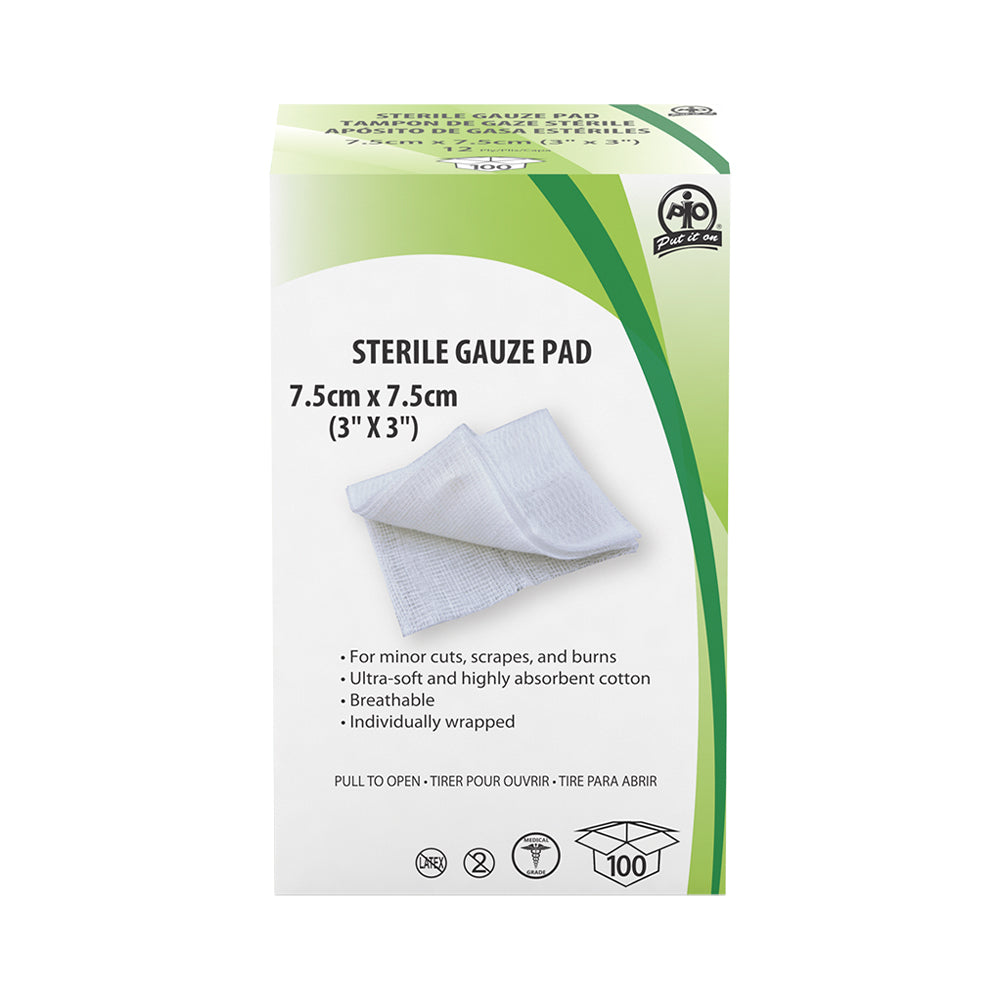 Wasip Gauze Pads - 3" x 3" - 100 Pack