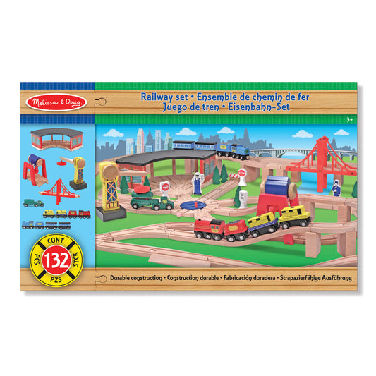 Melissa & Doug Wooden Railway Set