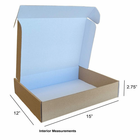 Eddie's Shipping Corrugate Boxes - 15" L x 12" W x 2.75" H - Kraft - 50 Pack