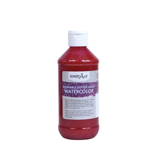 Handy Art Washable Glitter Liquid Watercolors, Magenta, 237ml