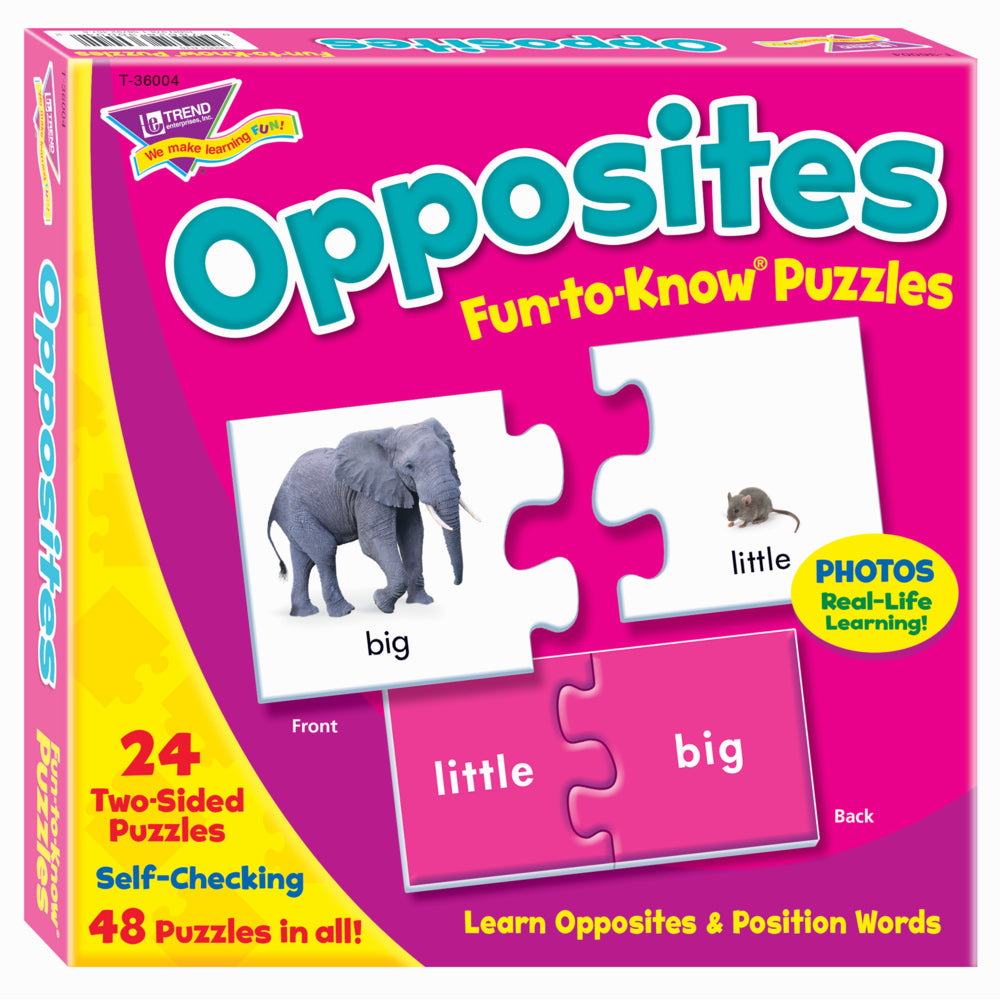 TREND enterprises Fun-to-Know Puzzles - Opposites - 48 pieces