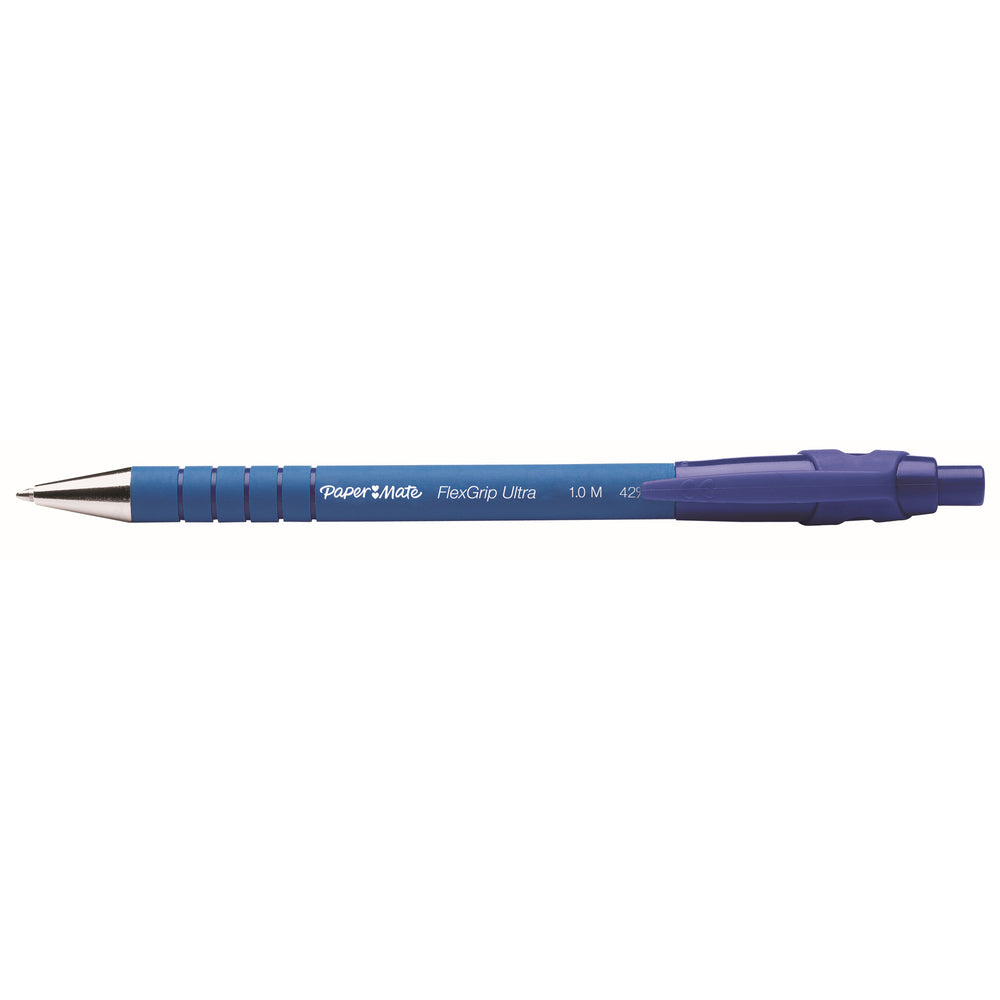 Stylo à bille rétractable Paper Mate FlexGrip Ultra recyclé - 1,0 mm - Encre bleue