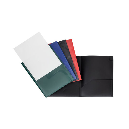 Geocan Plastic Portfolio - Pockets and Tabs - Assorted Colours