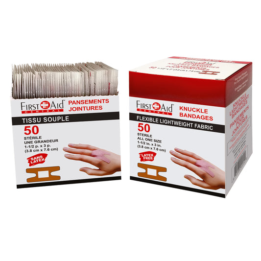 First Aid Central Knuckles Bandages - 50 Pack