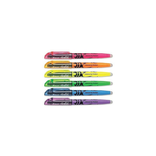 Surligneurs effaçables à pointe biseautée Pilot FriXion Light - Couleurs assorties - Lot de 6