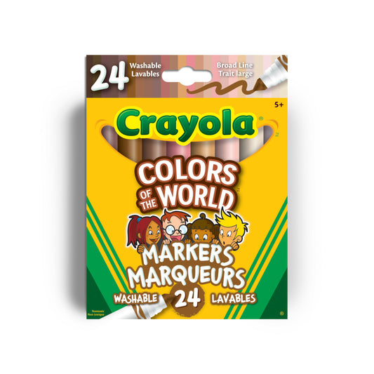 Crayola Colors of the World Skin Tone Broad Line Markers - 24 Count