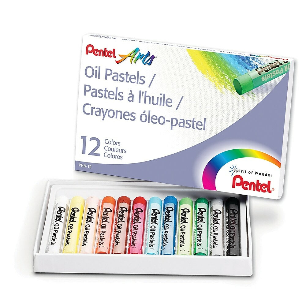 Pastels à l'huile Pentel Arts - Assortiment - Paquet de 12