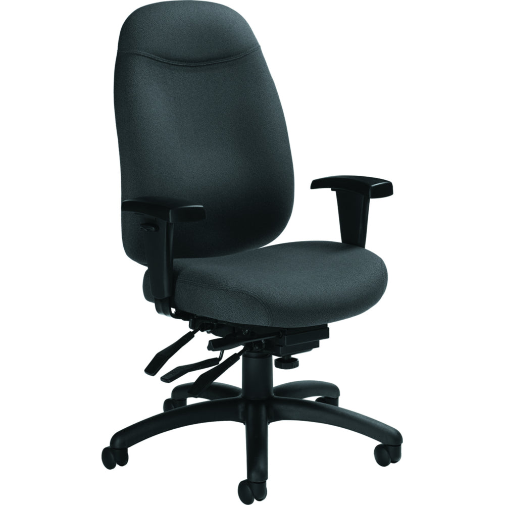 Fauteuil multi-bascules à dossier haut Global Granada Deluxe, tissu, bleu marine, 66 cm (l) x 69 cm (P) x 114 cm (H).