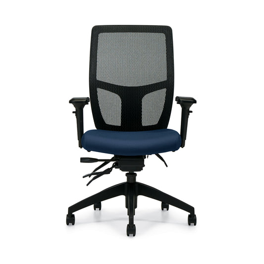 Global Mirage High-Back Tilter Office Chair - Twilight Terrace Fabric - Blue