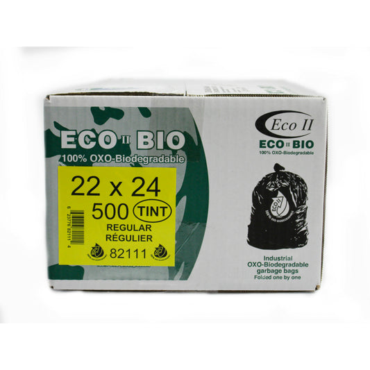 Eco II Oxo-Biodegradable Garbage Bags - 22" x 24" - Clear - 500 Pack