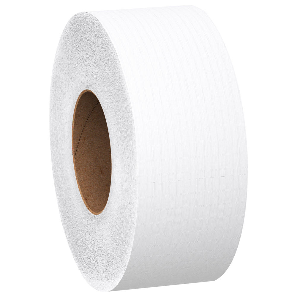 Scott 100% Recycled Fiber High-Capacity Jumbo Roll Toilet Paper - 2-Ply - Non-perforated - White - 12 Pack