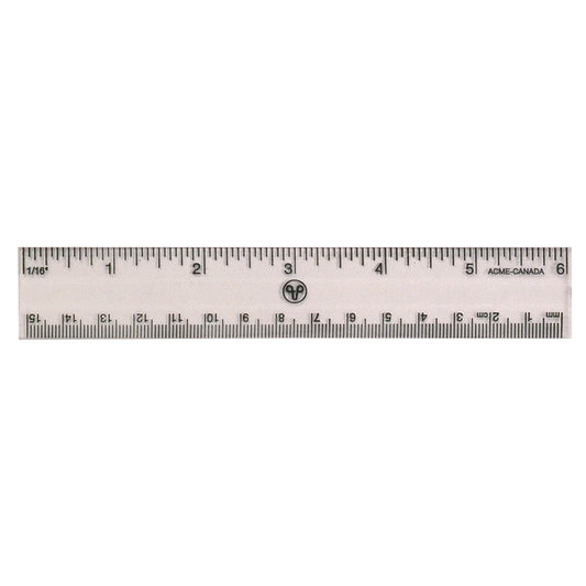Règle en plastique Westcott - 15 cm/6" - Transparente