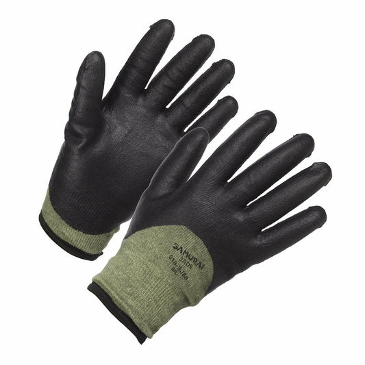 Samurai Jade Nitrile 3/4 Coated and Winter Cut Resistant Gloves - Size 9