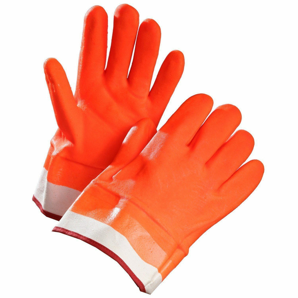 Gants Forcefield enduits de PVC avec manchette de sécurité - Taille unique - Orange fluo