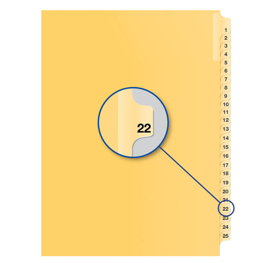 Legal Exhibit Dividers Buff #22 Letter Size, Pack of 25