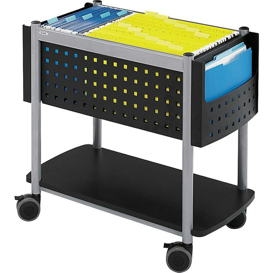 Chariot de classement mobile à toit ouvert Safco Scoot, noir