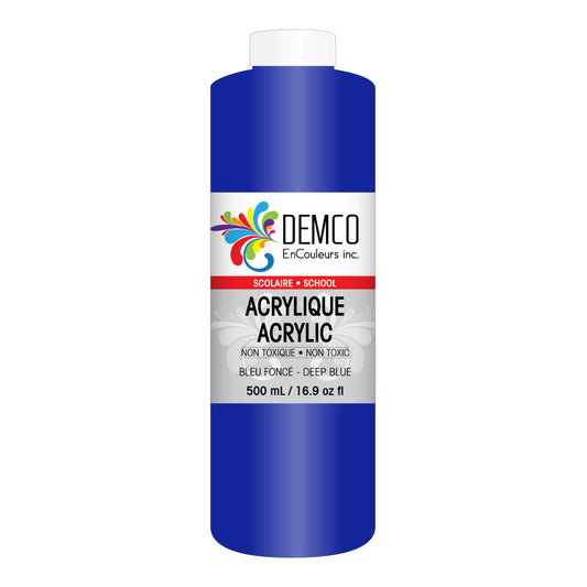 DEMCO EnCouleurs Inc School Acrylic Paint - 500 mL - Deep Blue