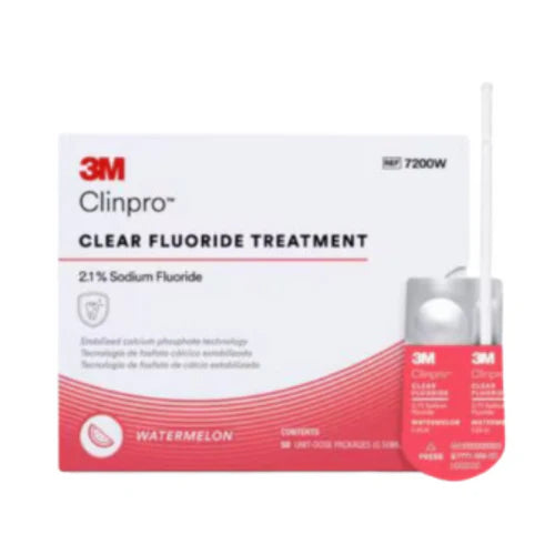 3M™ Clinpro™ Clear Fluoride Treatment, 7100W, Watermelon Flavour, 0.5 mL Unit Dose, 50/PAC