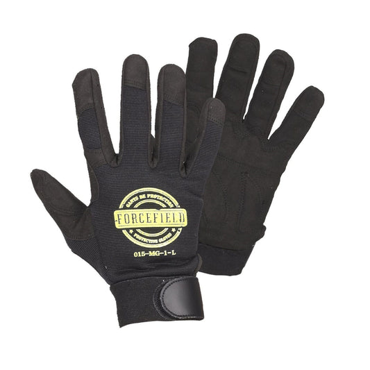 Gants de mécanicien Forcefield avec paume rembourrée - Taille M - Noir - Lot de 2