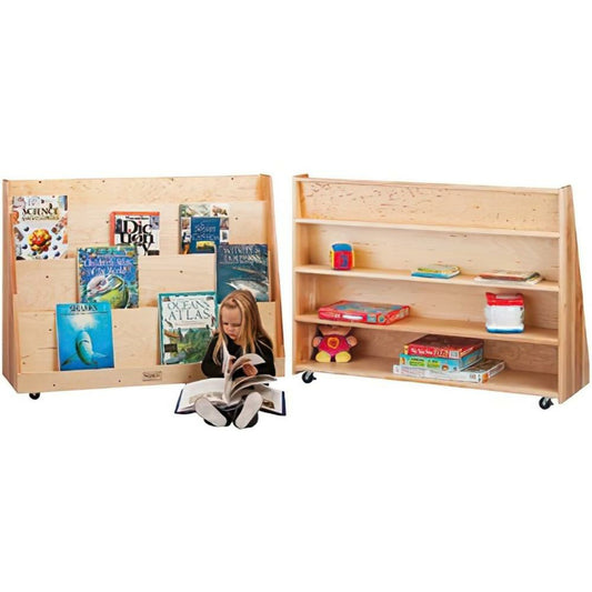 Jouets en bois de stock - Présentoir de livres avec rangement en bois dur
