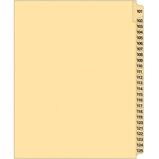 Supreme Litigation Tabs 25th Cut Numeric Set 11" Buff #101-125