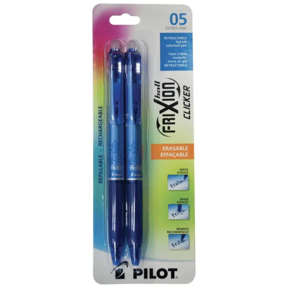 Pilot FriXion Clicker Retractable Erasable Gel Pen. 0,5mm. Blue. 2/pkg