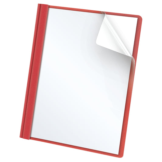 Oxford Clear Front Report Cover - Letter Size - Red