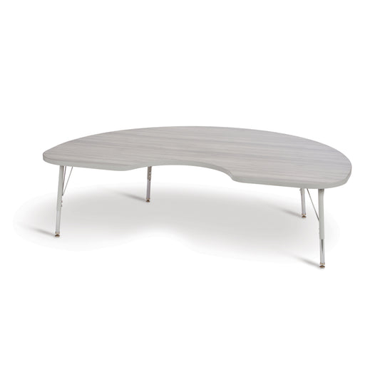 Jonti-Craft Berries Kidney Activity Table - 48" x 72" - 15-24"H - Driftwood Grey/Grey