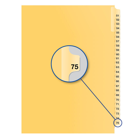 Legal Exhibit Dividers Buff #75, Letter Size, Pack of 25