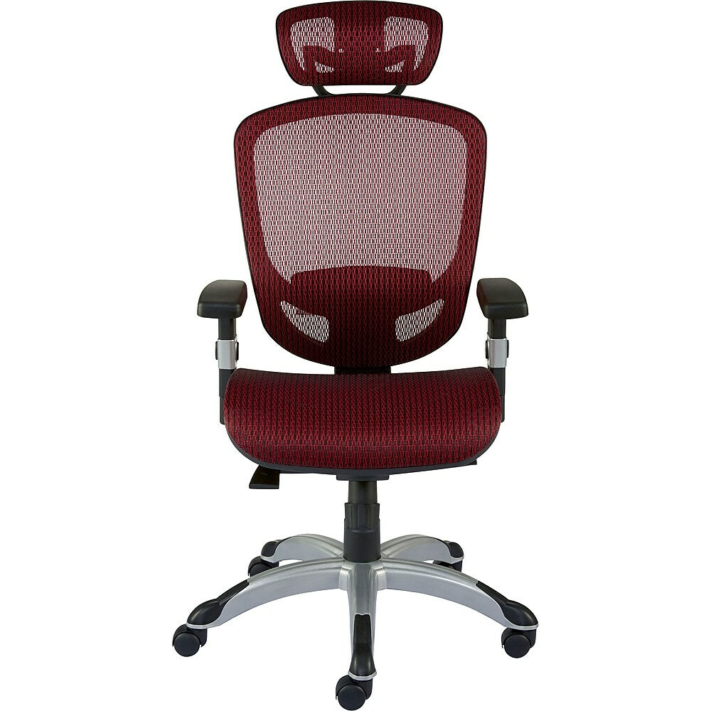 Chaise de travail en maille Union &amp; Scale FlexFit Hyken avec accoudoirs réglables - Rouge