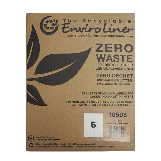 Étiquettes zéro déchet Labelcraft Products - 4" x 3,33" - 900 étiquettes
